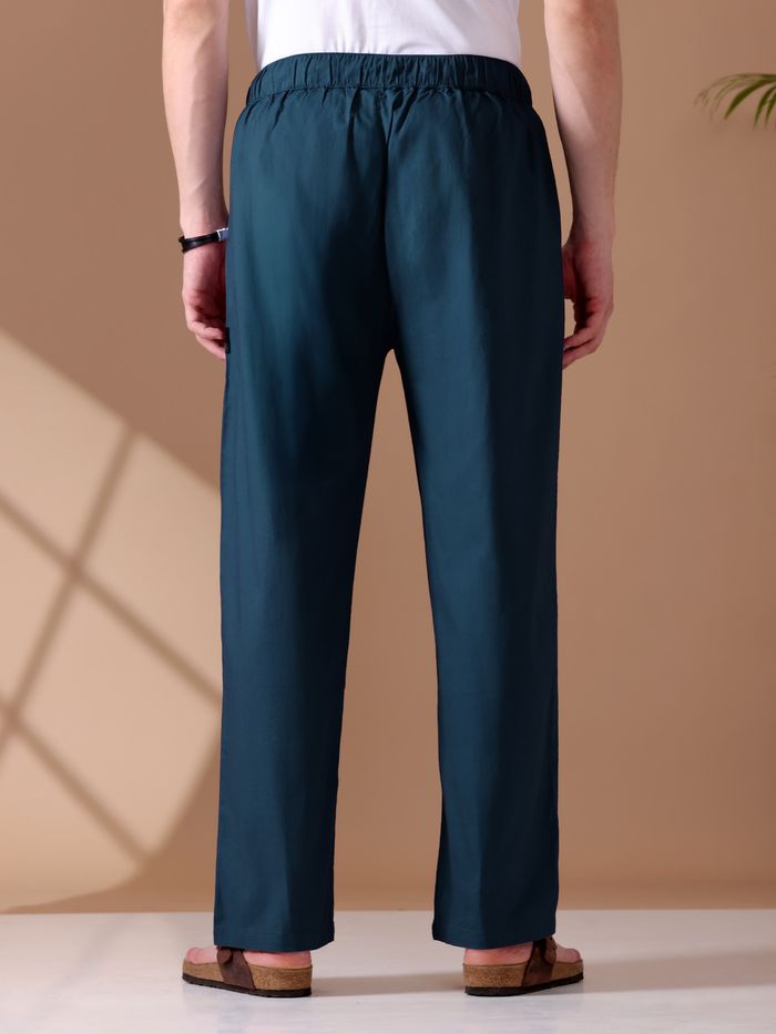 Navy Blue Loose-fit Pyjama Pants