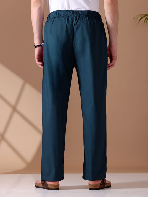 Navy Blue Loose-fit Pyjama Pants