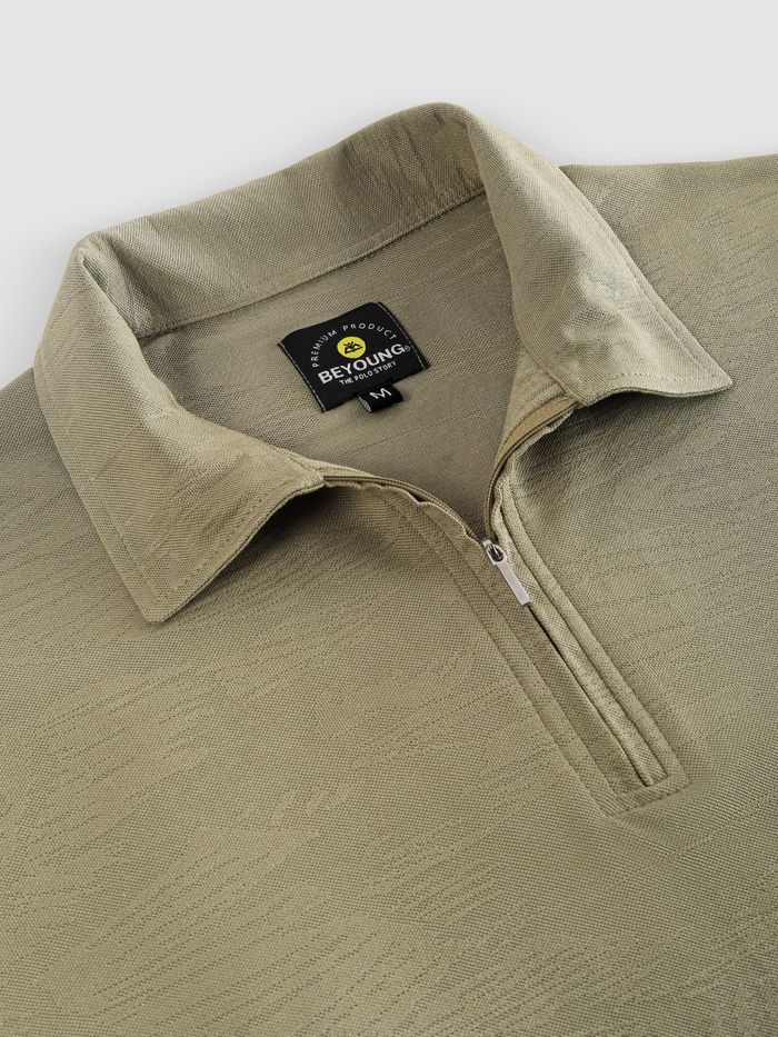 Sage Green Brush Stroke Jacquard Textured Zipper