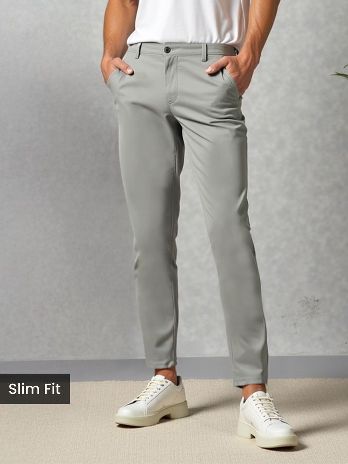 Space Grey Slim-Fit Trousers